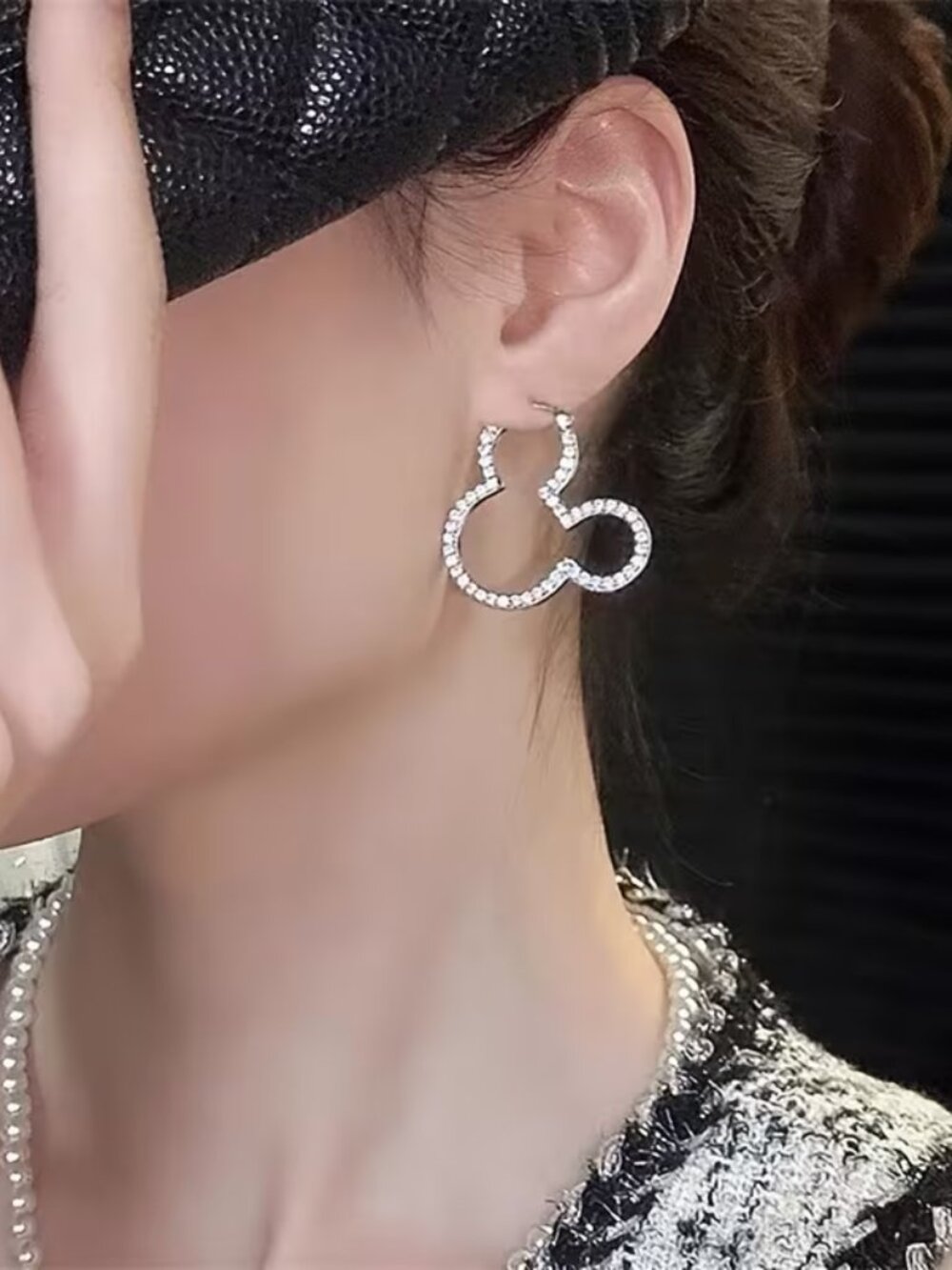 DISNEY Mickey Mouse Silver & Rhinestone Earrings (NEW & SO CUTE!)